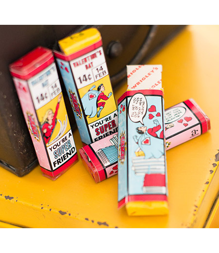 Super Hero Valentine's Day Printable Pack of Gum Wrapper Set - Instant Download